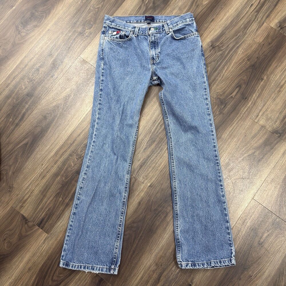 VTG Tommy Hilfiger Tommy Girl Jeans Y2K Mid Rise Flare 100% Cotton USA Size 7